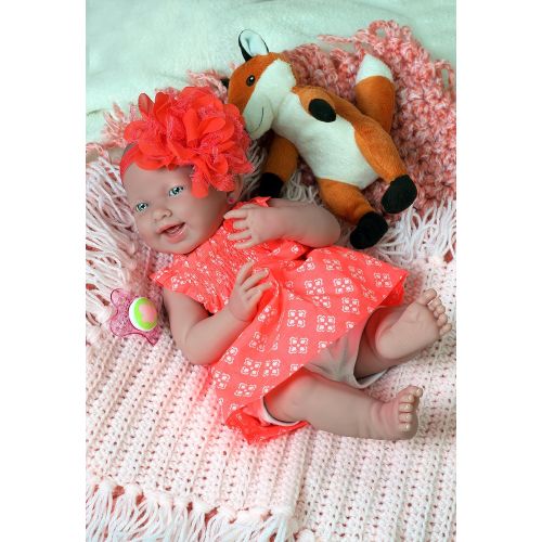  Doll-p My precious and smiling Baby Realistic Berenguer 15 inches Anatomically Correct Real Girl Baby Washable...