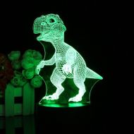 Dollshow Night Light 3D Illusion LED Lamp Touch Control with 7Color,Dinosaur Optical Visual Lights with...