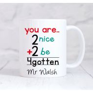 /DollyBirdUK Teacher Mug, Personalised Teacher Mug, Teacher Gift, Too Nice To Be Forgotten, End Of Term gift, Thank You Teacher, Teaching Assistant Gift