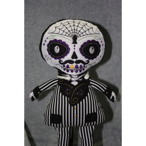  DollyGeeWillikers Day of Dead Dolls - Sugar Skull Bride & Groom - Hand Made Custom Cloth Doll - Soft Doll - Free Shipping