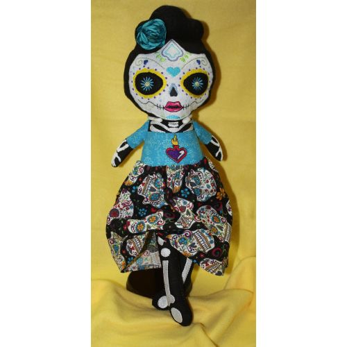  DollyGeeWillikers Day of Dead Dolls - Sugar Skull Bride & Groom - Hand Made Custom Cloth Doll - Soft Doll - Free Shipping