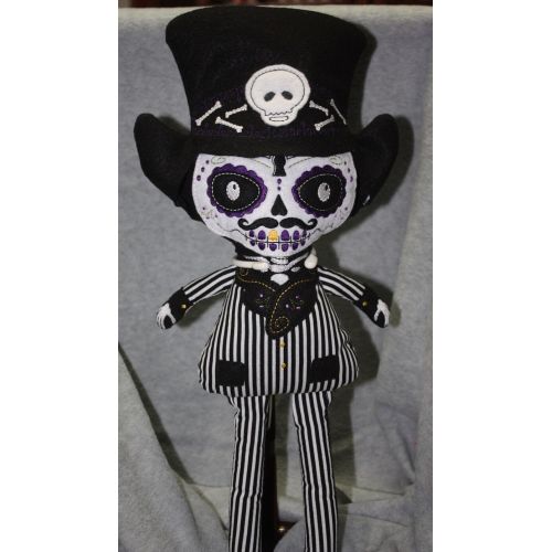  DollyGeeWillikers Day of Dead Dolls - Sugar Skull Bride & Groom - Hand Made Custom Cloth Doll - Soft Doll - Free Shipping