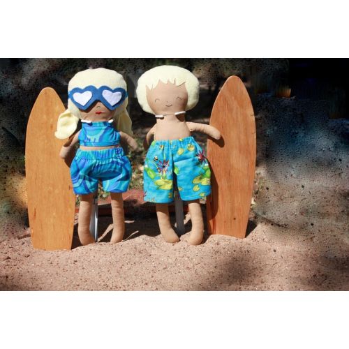  DollyGeeWillikers Surf Boy or Surf Girl Doll - Beach Boy - Beach Girl Doll - Custom Doll - Hand Made Cloth Doll - Soft Doll - Custom Doll - FREE SHIPPING