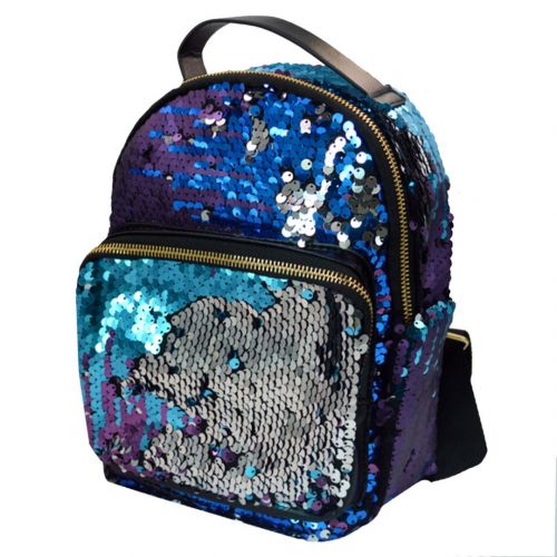  Dolores Sequins PU Leather Backpack Fashion School Bag Casual Daypack Travel Satchel