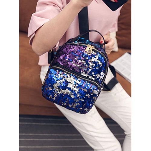  Dolores Sequins PU Leather Backpack Fashion School Bag Casual Daypack Travel Satchel