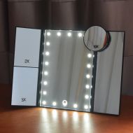 Dolovemk Makeup LED Lighted Mirror X2/X3 Magnifying Dimmable Tri-fold Beauty Vanity Mirror...