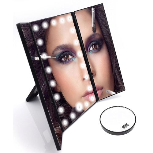  Dolovemk Makeup LED Lighted Mirror X2/X3 Magnifying Dimmable Tri-fold Beauty Vanity Mirror...