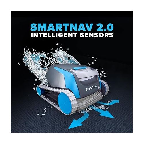  Dolphin Escape Robotic Pool Cleaner (2024 Model) ? Massive Top-Loading Filter, Dual Motors, HyperBrush, HyperGrip Tracks, Smart Navigation ? for Above Ground & In-Ground Pools up to 33ft