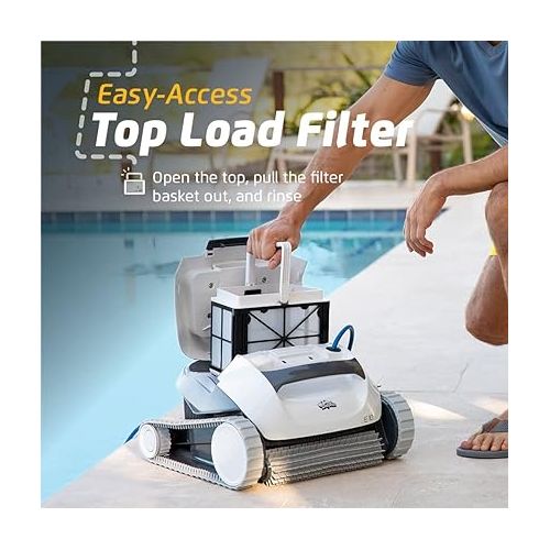  Dolphin (2024 Model) E10 Automatic Robotic Pool Vacuum Cleaner, Active Scrubber Brush, Top Load Filters Access, Ideal for above-Ground Pools up to 30 FT in Length