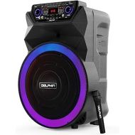 Dolphin SP-18RBT 18-Inch Portable Party Speaker - Rechargeable with Deep Bass, 4500W Peak Power, Wireless Microphones, USB/SD, FM Radio, AUX & Guitar Inputs, Extended Battery Life, 12V Input