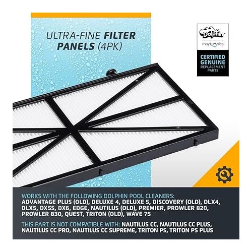  Dolphin Genuine Replacement Part ? Ultra-Fine Filter Panels (4PK) ? Part Number 9991425-R4