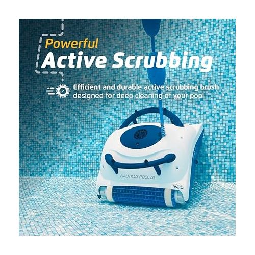  Dolphin Nautilus Pool Up Automatic Robotic Pool Vacuum Cleaner, Floor and Walls Scrubber Brush, Ideal for Above/In-Ground Pools Up to 26 FT in Length