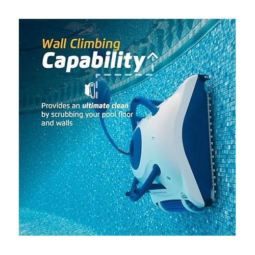  Dolphin Nautilus Pool Up Automatic Robotic Pool Vacuum Cleaner, Floor and Walls Scrubber Brush, Ideal for Above/In-Ground Pools Up to 26 FT in Length