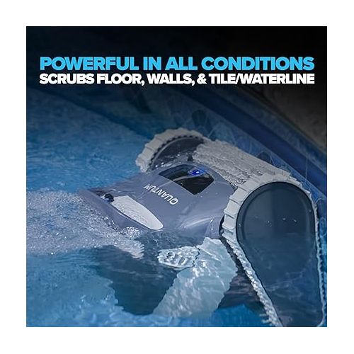  Dolphin Quantum Robotic Pool Cleaner (2024 Model) ? Oversized Ultra-Fine and Standard Filter Bin, Weekly Timer, Anti-Tangle Swivel, & Waterline Cleaning for In-Ground Swimming Pools up to 50ft