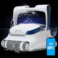 Dolphin Sigma Robotic Pool Cleaner (2024 Model) ? Wi-Fi, App, Gyroscope, Weekly Timer, Waterline Cleaning & Massive Top-Loading Ultra-Fine and Standard Filters for In-Ground Swimming Pools up to 50ft