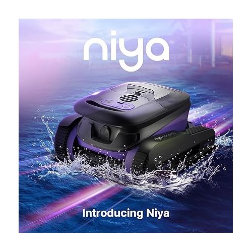  Niya Sonar 50 Cordless Robotic Vacuum Pool Cleaner from The Creators of Dolphin, up to 40 FT in Length, Scrubber Brush with Waterline Cleaning