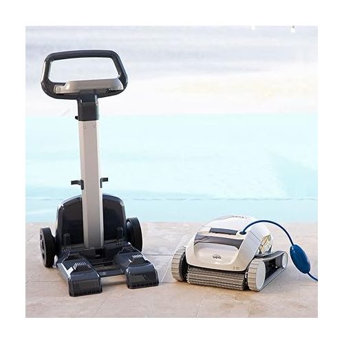  Dolphin (2024 Model) E10 Automatic Robotic Pool Vacuum Cleaner Includes Caddy for Easy Transport and Storage, Ideal for Above-Ground Pools up to 30 FT in Length