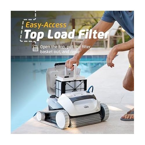  Dolphin (2024 Model) E10 Automatic Robotic Pool Vacuum Cleaner Includes Caddy for Easy Transport and Storage, Ideal for Above-Ground Pools up to 30 FT in Length