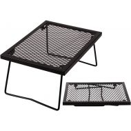 Domaker Folding Campfire Grill,Heavy Duty Portable Camping Grill 304 Stainless Steel Grate with Legs,Black