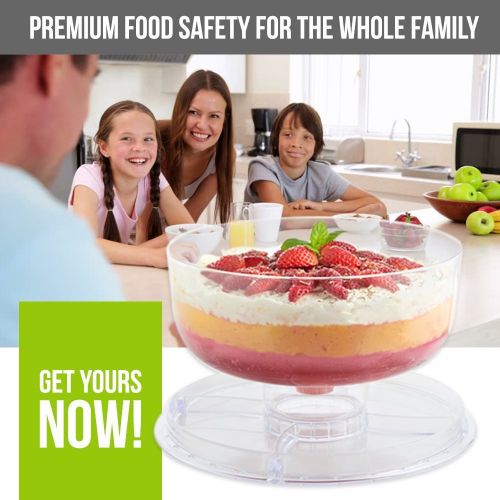  Dome Cake Stand | 6 in 1 Multifunctional 12 Inch Serving Platter with Crystal Clear Acrylic Display for Dessert Tray Fruit Cookie Sweets Muffin Salad Server Punch Bowl for Weddings