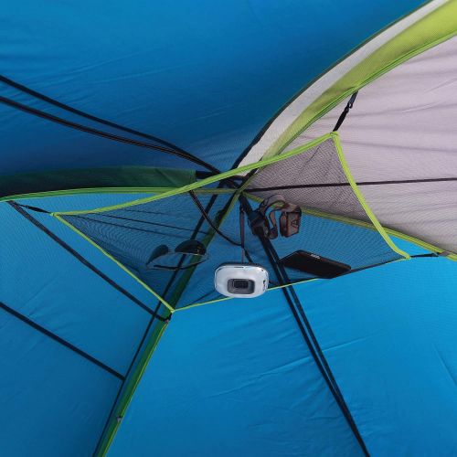  Dome Tent Ozark Trail 10-Person Family Camping Tent with 3 Rooms and Screen Porch, blue