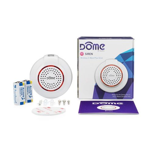  Dome by Elexa Dome Home Automation DMS01 Wireless Z-Wave Battery-Powered Home Security Siren and Chime, White