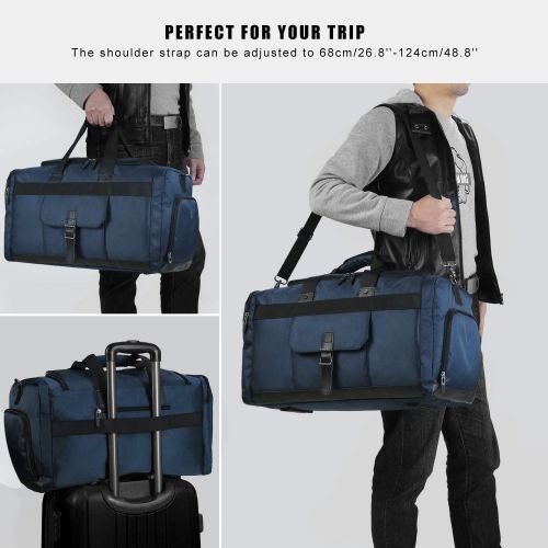  Domila Travel Duffel Bag, Oversize Carry-on Luggage Tote Gym Bag Overnight Weekender Bag with Shoes Compartment for Men