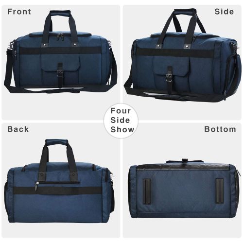  Domila Travel Duffel Bag, Oversize Carry-on Luggage Tote Gym Bag Overnight Weekender Bag with Shoes Compartment for Men