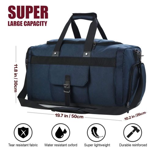  Domila Travel Duffel Bag, Oversize Carry-on Luggage Tote Gym Bag Overnight Weekender Bag with Shoes Compartment for Men