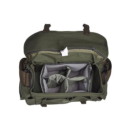  Domke F-2 original shoulder bag 700-02D (Olive) for Canon, Nikon, Sony, Leica, Fujifilm & Olympus DSLR or Mirrorless Cameras with Space for Multiple Lenses Up to 300mm and Accessories