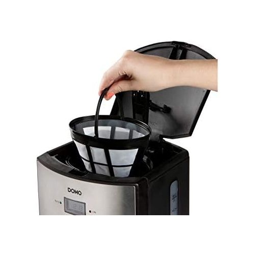  Domo Edelstahl Kaffemaschine mit Timer und Zusatz-Thermoskannen 1,2 Liter, 1000W