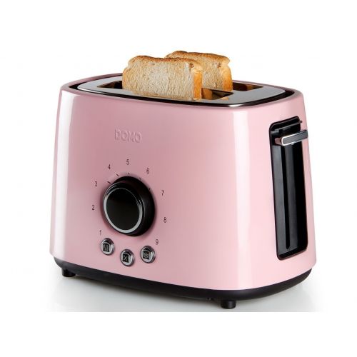  Domo Edelstahl Fruehstuecksset im Retro Design in pastell rosa Kaffeemaschine Toaster und Wassekocher
