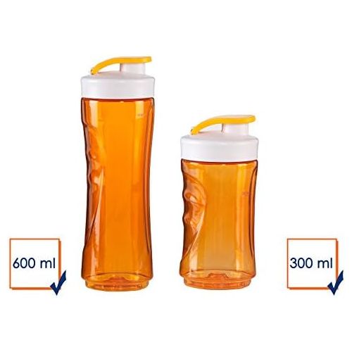  DOMO 2er-Set Ersatzflaschen fuer Smoothie-Maker DO435BL, 300 und 600ml, orange; DO435BL-BG-BK