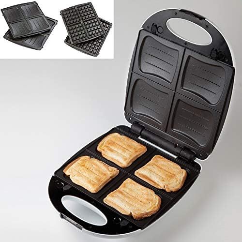  2in 1XL Family Sandwich Maker for 4sandwiches or Waffle Maker for 4Tasty Waffles Domo DO9046°C