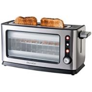Domoclip Premium DOD106 Toaster mit Sichtfenster, gebuerstetes Aluminium, 40,3x15x20cm