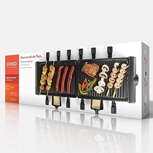  Domoclip LIVOO DOC185 Raclette fuer 12 Personen, schwarz