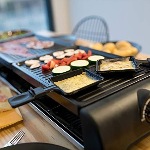  Domoclip Grosser Raclette Grill Grillplatte Tischgrill Elektrogrill 12 Personen 2 Grillplatten (12 Pfannchen, 1800 Watt, Antihaft-Beschichtung, Party-Grill)