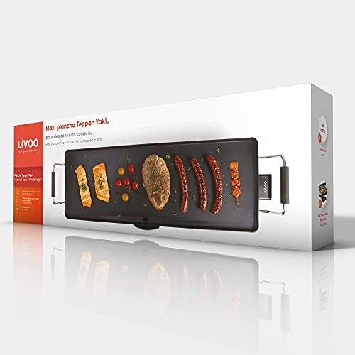  Domoclip XXL Teppanyaki Grill Tischgrill Elektrogrill Fettauffangbehalter (Starke 1800 Watt, Grosse Grillflache, Gesundes Grillen, 70 x 23 cm)