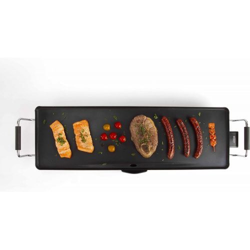  Domoclip XXL Teppanyaki Grill Tischgrill Elektrogrill Fettauffangbehalter (Starke 1800 Watt, Grosse Grillflache, Gesundes Grillen, 70 x 23 cm)