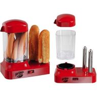 Domoclip Hot Dog Maker Hotdog Maschine Behalter fuer 8 Wuerstchen Warmer (Broetchen und Wurst, Dampfgarer, Hotdogmaschine Rot)