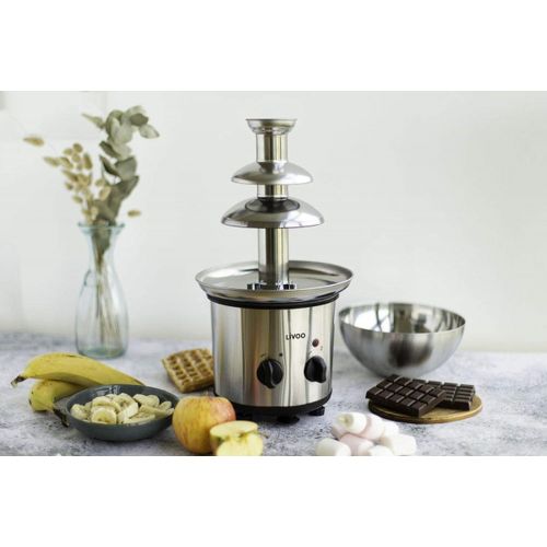  [아마존베스트]DomoClip Stainless Steel Chocolate Fountain Chocolate Fountain 1000g Chocolate 320Watt Electric Chocolate Fountain (Extra Smooth Cascades, Dippen Various Fruits and Pastries Deep Drip Tra