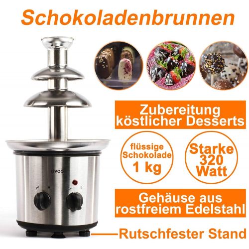  [아마존베스트]DomoClip Stainless Steel Chocolate Fountain Chocolate Fountain 1000g Chocolate 320Watt Electric Chocolate Fountain (Extra Smooth Cascades, Dippen Various Fruits and Pastries Deep Drip Tra