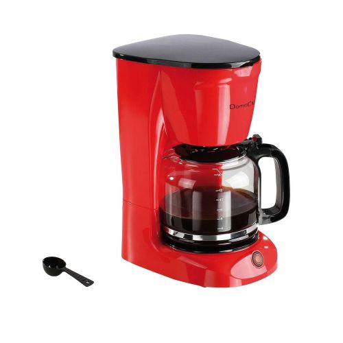  Domoclip Kaffeemaschine mit Glaskanne und Permanentfilter (Kaffeeautomat fuer ca. 15 Tassen, Warmhalteplatte, 950 Watt, rot-schwarz)