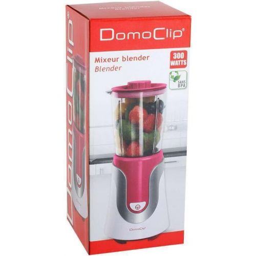  Domoclip Standmixer mit Behalter 0,5 Liter Smoothie Maker Edelstahl Klingen (Blender, Mixer, Zerkleinerer, 300 Watt, Milchshaker, Pink Weiss)