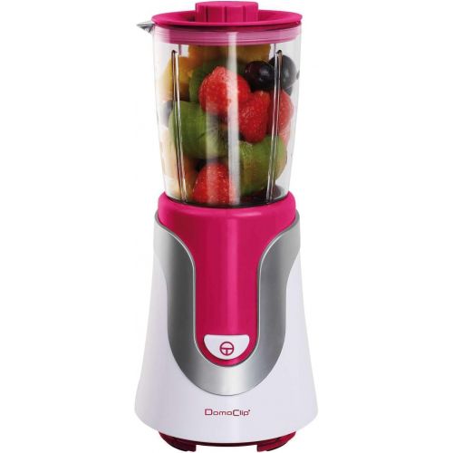  Domoclip Standmixer mit Behalter 0,5 Liter Smoothie Maker Edelstahl Klingen (Blender, Mixer, Zerkleinerer, 300 Watt, Milchshaker, Pink Weiss)