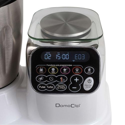  Domoclip Kuechenmaschine mit Kochfunktion Starke 1200 Watt Kuechenwaage Timer Einfache Bedienung (Edelstahl-Schuessel 2,5 Liter, Knetmaschine, Ruehrmaschine, Turbofunktion, LCD-Bildschirm, Wieg