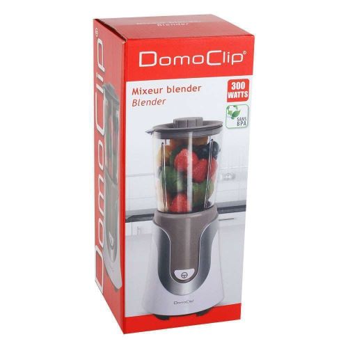  Domoclip Standmixer mit Behalter 0,5 Liter Smoothie Maker Edelstahl Klingen (Blender, Mixer, Zerkleinerer, 300 Watt, Milchshaker, Grau Weiss)