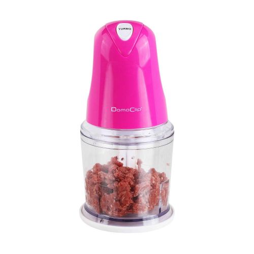  Domoclip Elektrischer Multi Zerkleinerer Edelstahl Doppelmesser Mixer Zerhacker Ruehrer Krauter (Turbo-Taste, Zwiebel-Hacksler, 0,5 Liter Schuessel, 260 Watt, Pink)