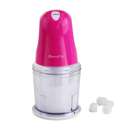  Domoclip Elektrischer Multi Zerkleinerer Edelstahl Doppelmesser Mixer Zerhacker Ruehrer Krauter (Turbo-Taste, Zwiebel-Hacksler, 0,5 Liter Schuessel, 260 Watt, Pink)