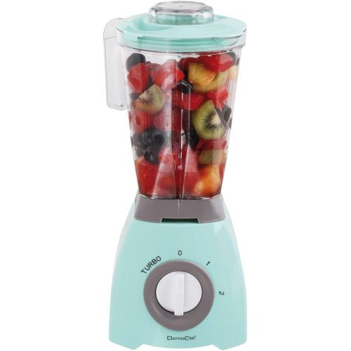  Domoclip Standmixer Mixbehalter 1 Liter Smoothie-Maker 2 Stufen Messbecher (Blender, Mixer, 400 Watt, Milchshaker, Cocktail-Maker, Hellblau)